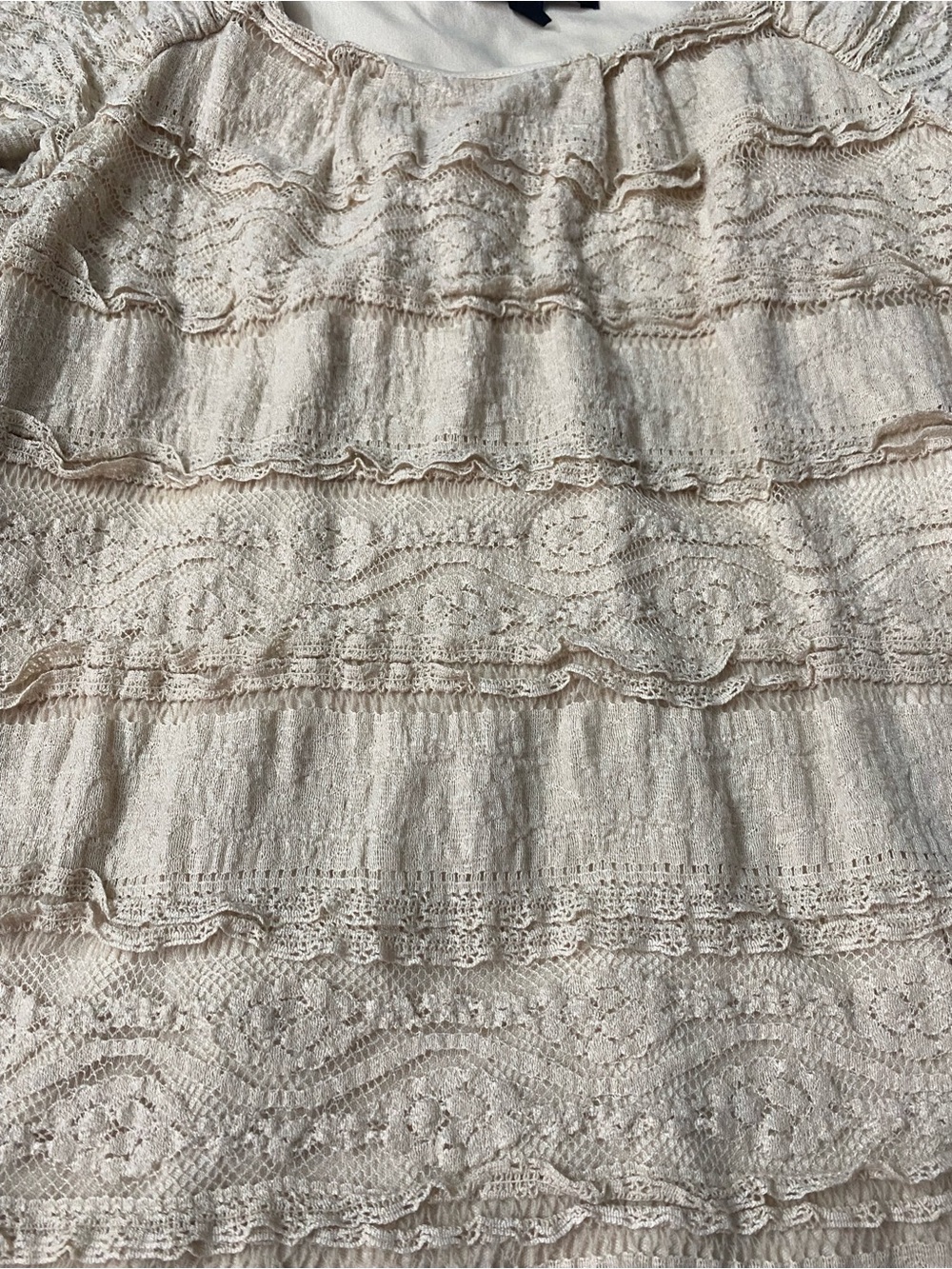 Chris McLaughlin Beige Lace Tiered Ruffle Dress - Size‎ 8 Romantic Feminine - Picture 4 of 10